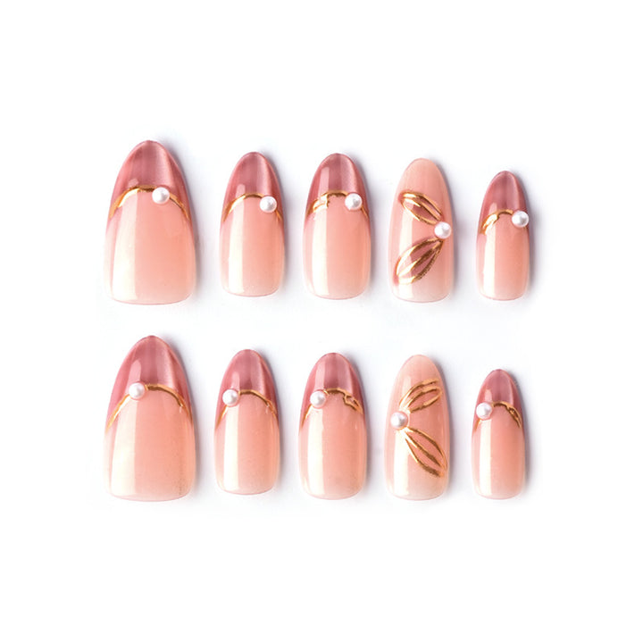 Glamorous French Tip Press-On Nail Art Stornfield