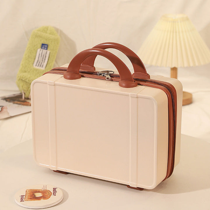 structured hard-shell vanity travel case with dual top handles and lockable zipper Stornfield