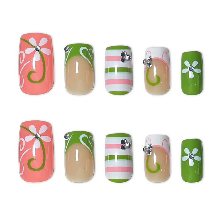 3D Floral Art Press-On Nail Set Stornfield