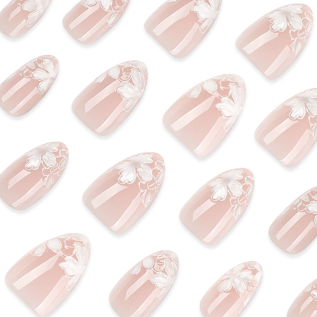 Artistic stiletto nails with floral embellishments Stornfield