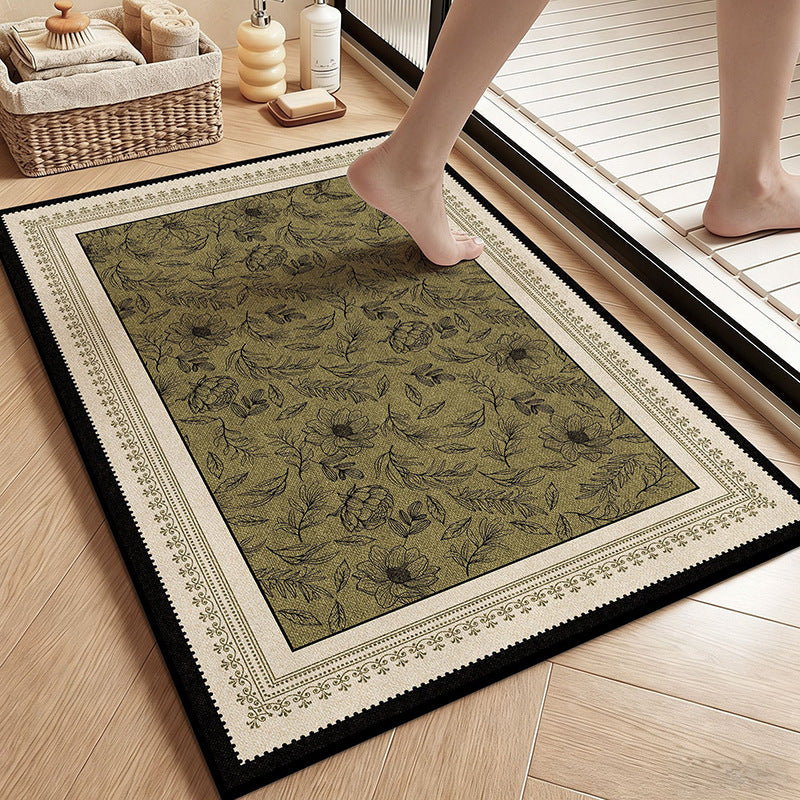 Vintage Botanical Floral Bath Mat