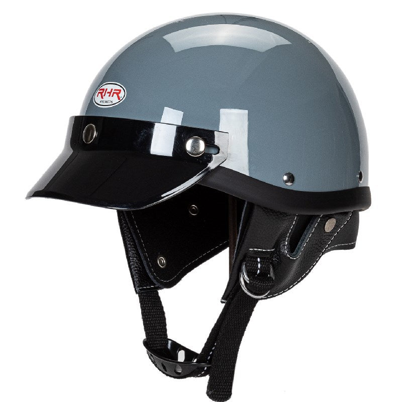 Classic Motorcycle Half-Helmet with Visor Stornfield