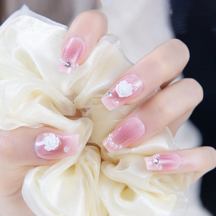 Artistic Nail Extensions with Flower Design Stornfield