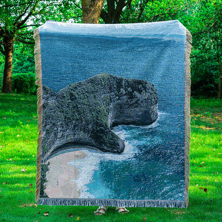 Scenic Coastal Landscape Throw Blanket