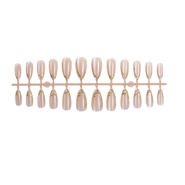 Artificial nail tips with elegant gold accent Stornfield