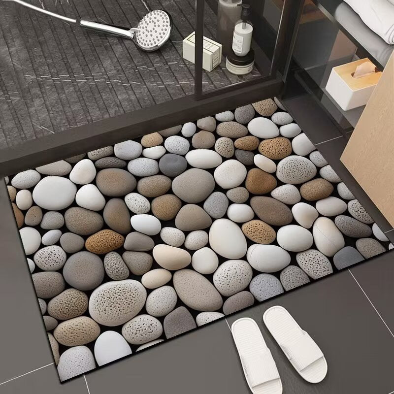 Reflective Floral Bath Mat