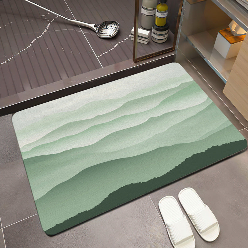 Scenic Mountain Landscape Bath Mat Stornfield
