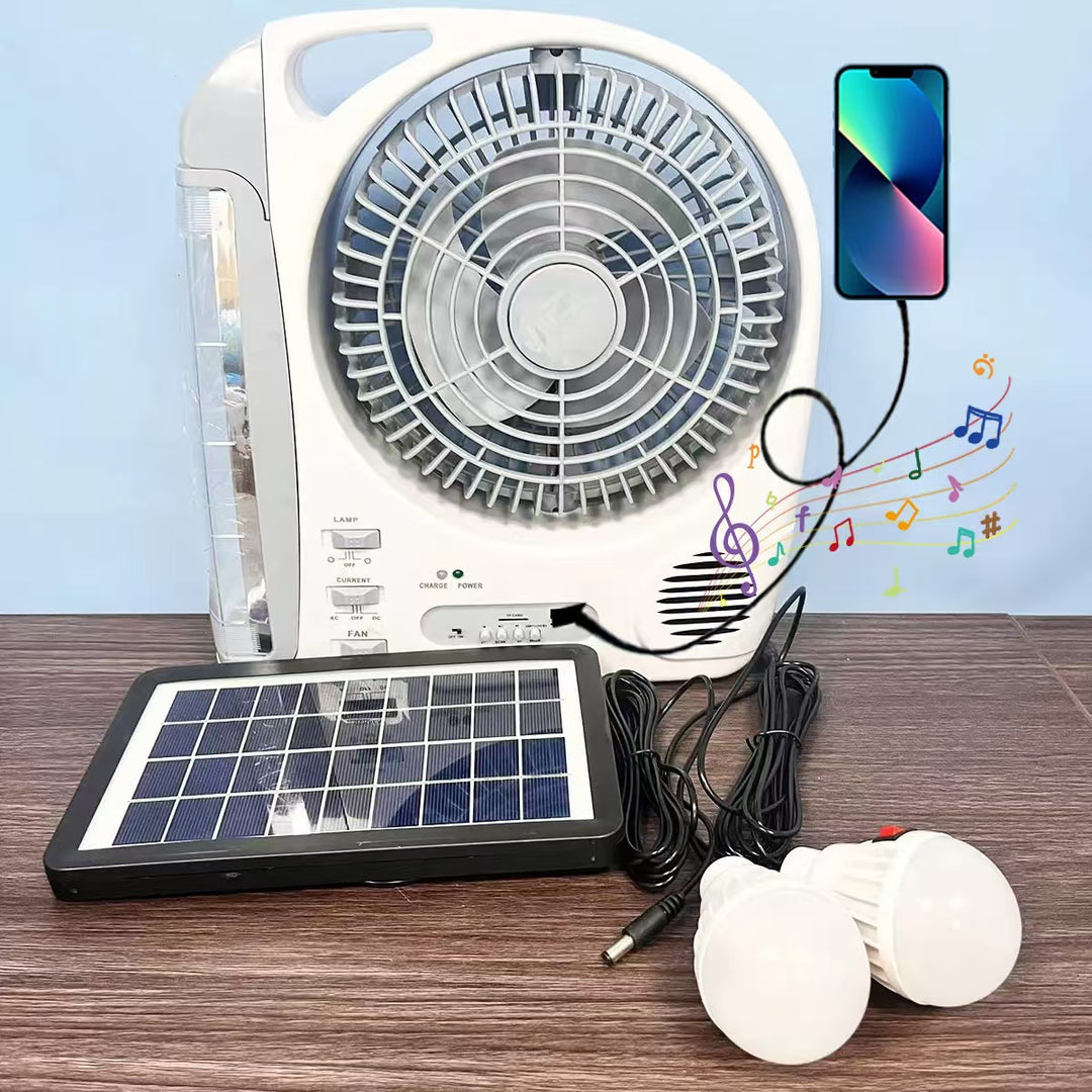 Unisex portable solar-powered fan with LED lamp Stornfield