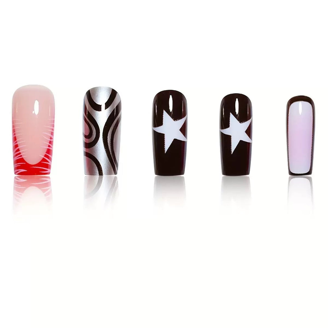 Graphic Artistic Press-On Nail Set Stornfield