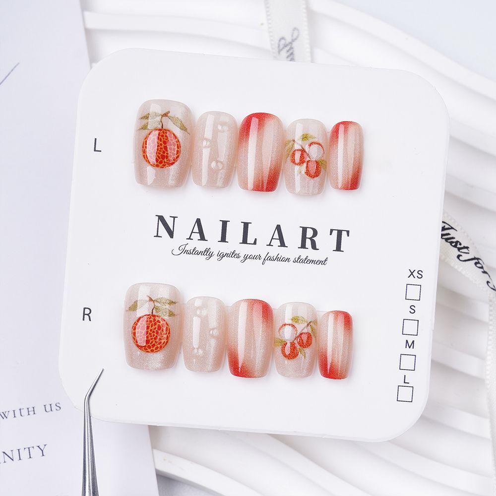 Artistic Stiletto Press-On Nail Set with Floral Embellishments Stornfield