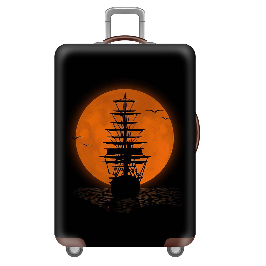 Unisex nan robust Hart shell trolley with lion portrait motif print, shock-resistant ABS polycarbonate shell, multi-wheeled chassis and TSA security lock Stornfield