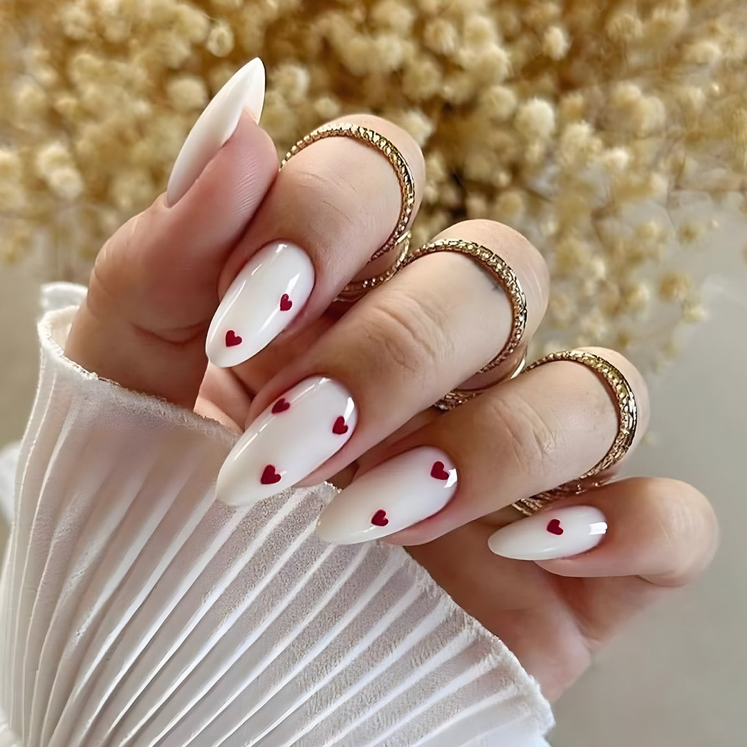 Heart-Embellished Press-On Nails Stornfield