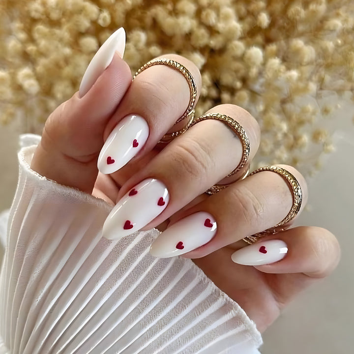 Heart-Embellished Press-On Nails Stornfield