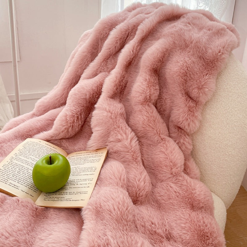 Plush Faux Fur Throw Blanket