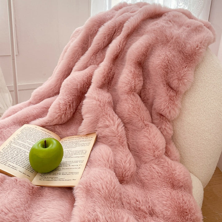 Plush Faux Fur Throw Blanket