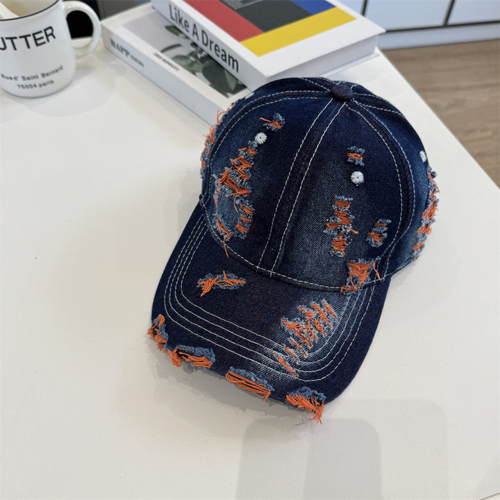 Women's Distressed Denim Baseball Cap Stornfield