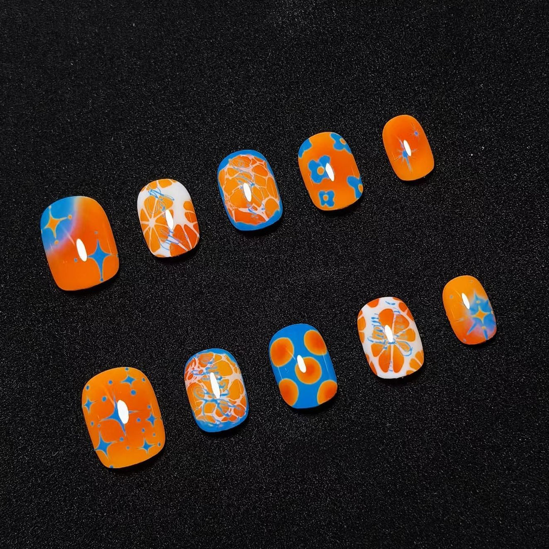 Artistic Cat-Themed Press-On Nail Art Set Stornfield