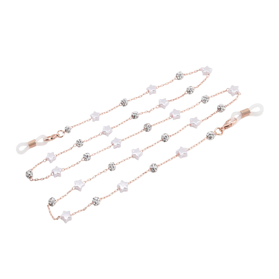 Elegant Crystal and Pearl Eyewear Chain Stornfield