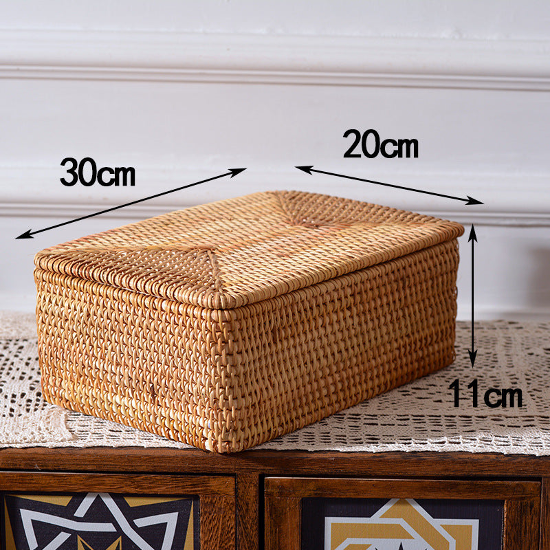 Women rectangular rattan storage basket Stornfield