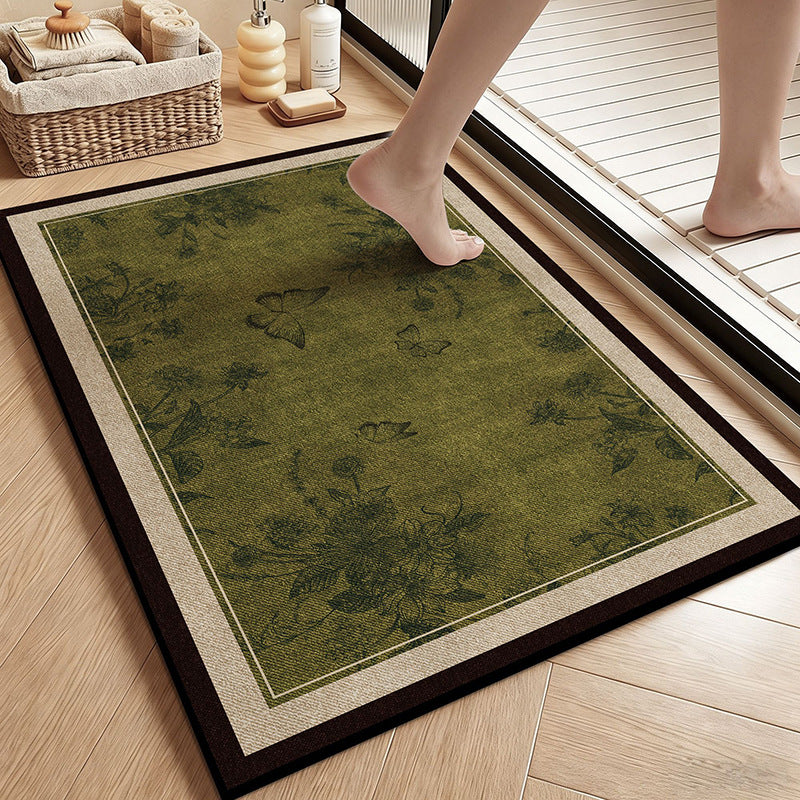 Vintage Botanical Floral Bath Mat