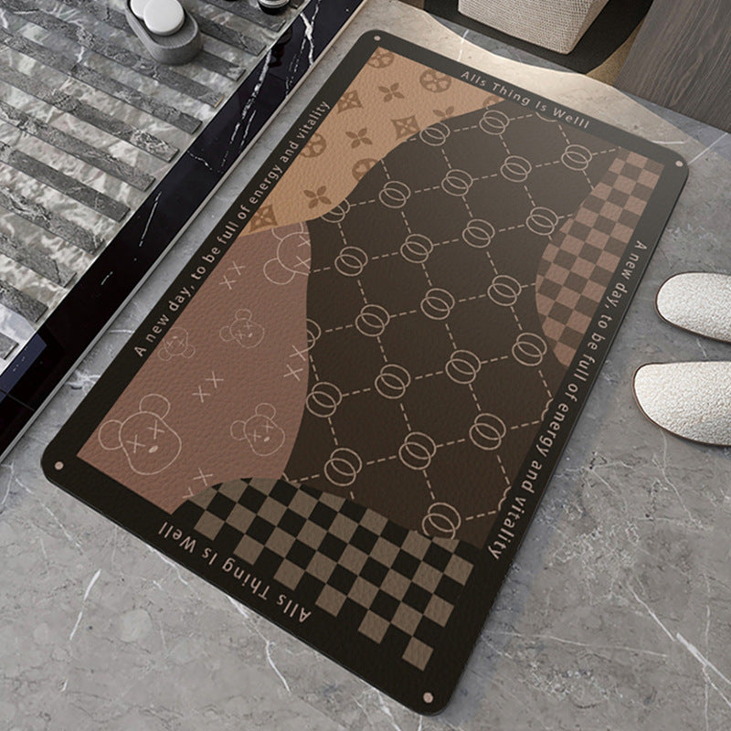 Playful Illustrated Bathroom Mat