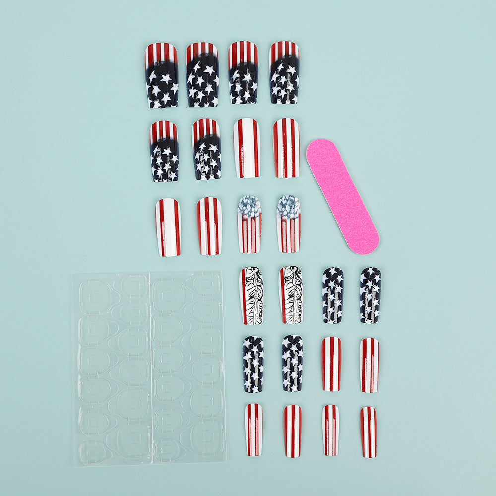 Creative artificial nails with patriotic design Stornfield