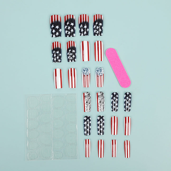 Creative artificial nails with patriotic design Stornfield