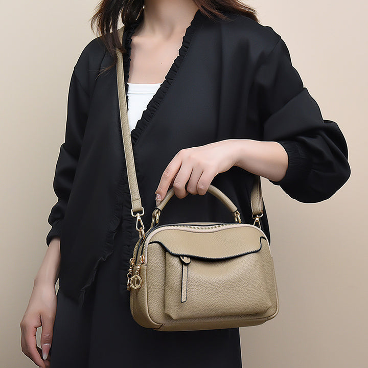 Classic Textured Leather Crossbody Bag