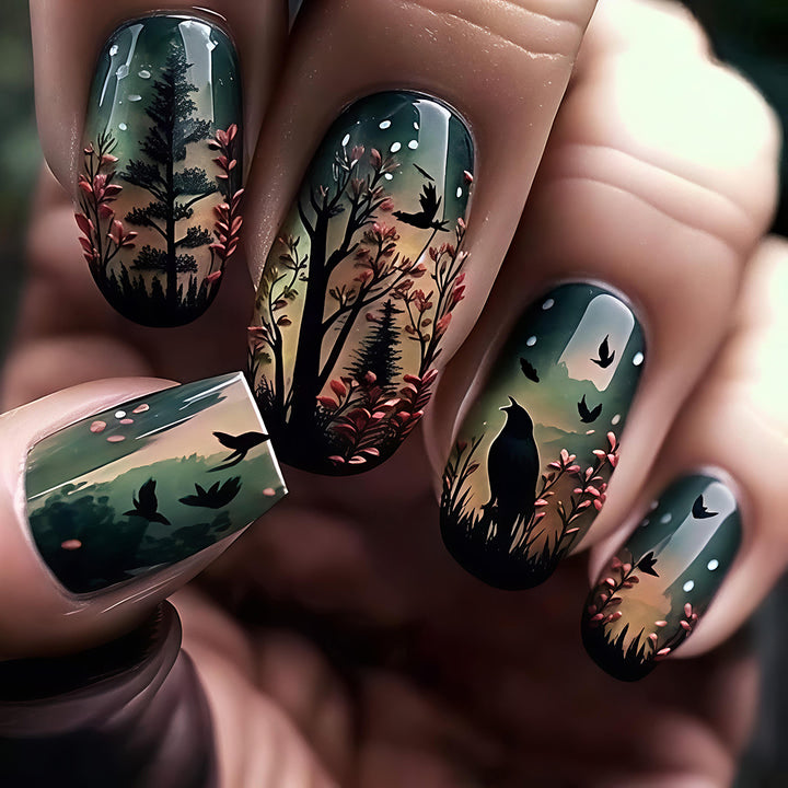 Creative Art Nails with Fascinating Forest and Mushroom Designs Stornfield