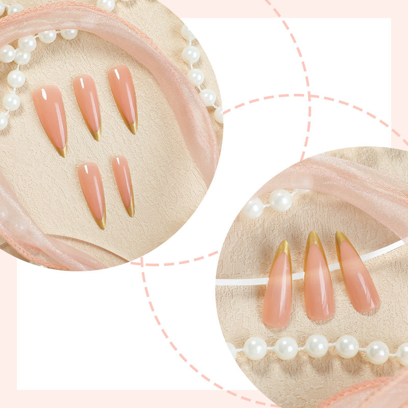 Elegant Long-Shape Press-On Glossy Nail Set Stornfield