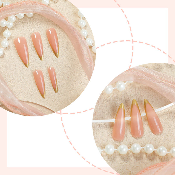 Elegant Long-Shape Press-On Glossy Nail Set Stornfield