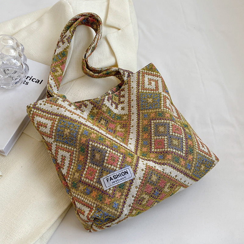 Artistic Ethnic Patterned Tote Bag