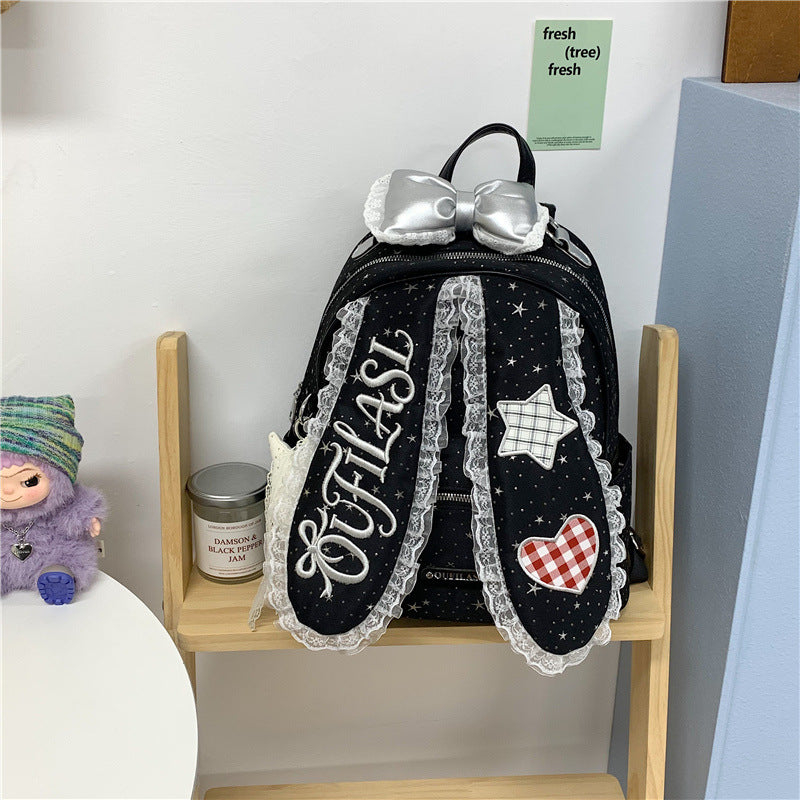 Embroidered Bunny-Themed Backpack Stornfield