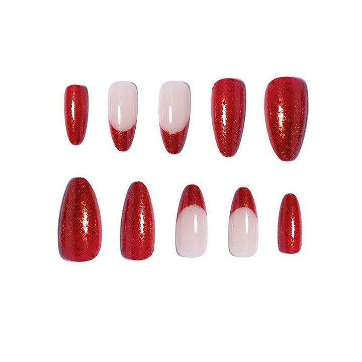 Premium Glossy Glittering Almond-Shaped Press-On Nails Stornfield