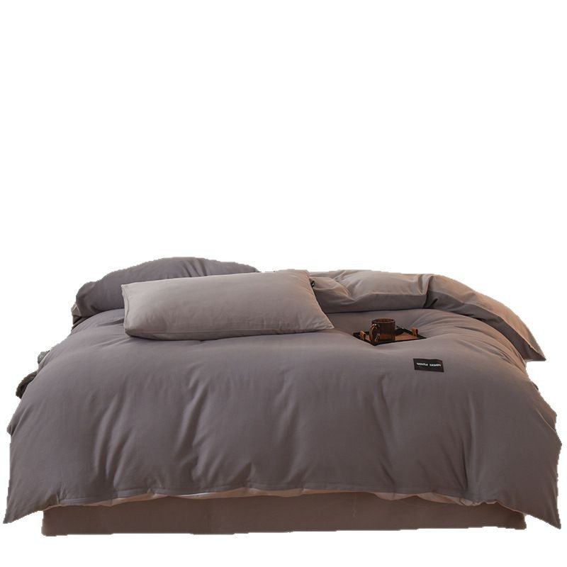 Breathable Reversible Cotton Duvet Cover Set with Pillowcases