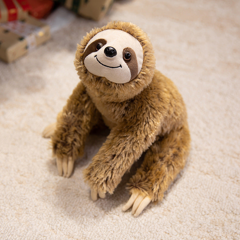Plush Sitting Sloth Cuddle Companion with Weighted Huggable Body and Realistic Claw Details Stornfield