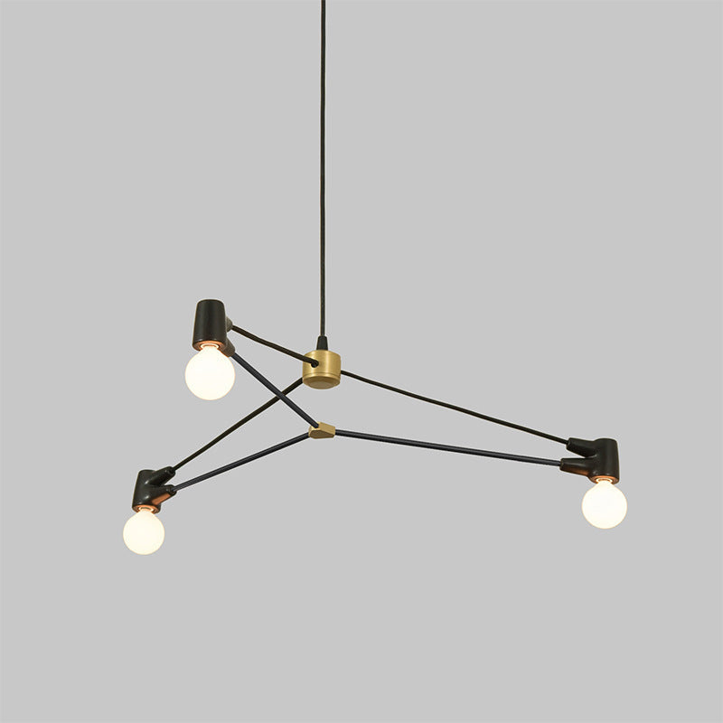 Industrial-Style Chandelier with Adjustable Arms