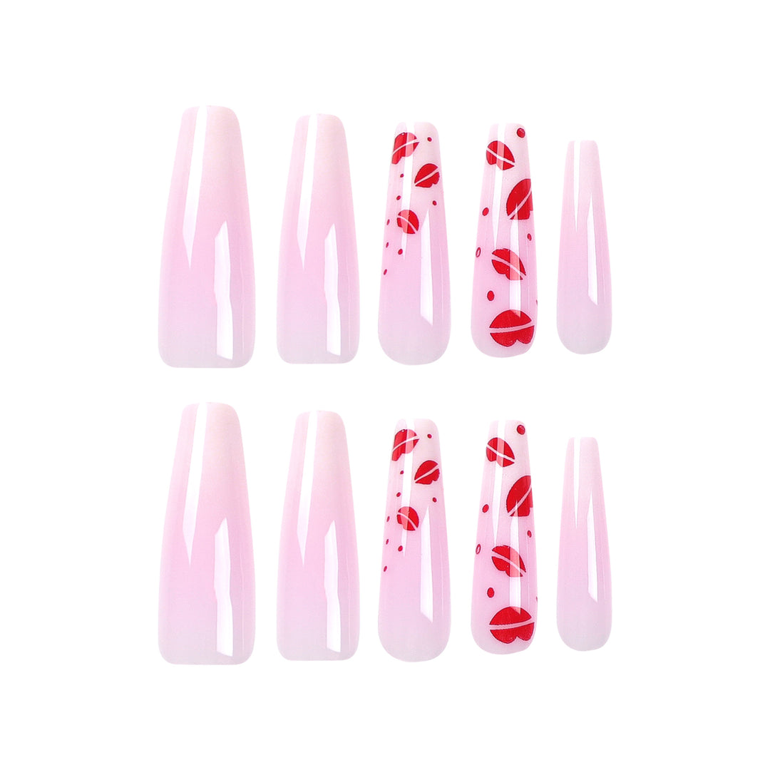 Artistic stiletto nails with lip motifs Stornfield