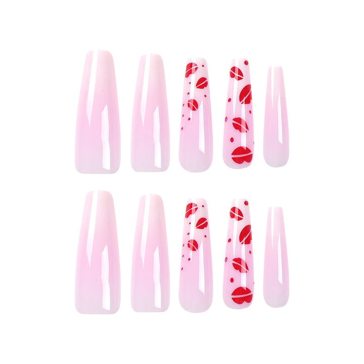 Artistic stiletto nails with lip motifs Stornfield