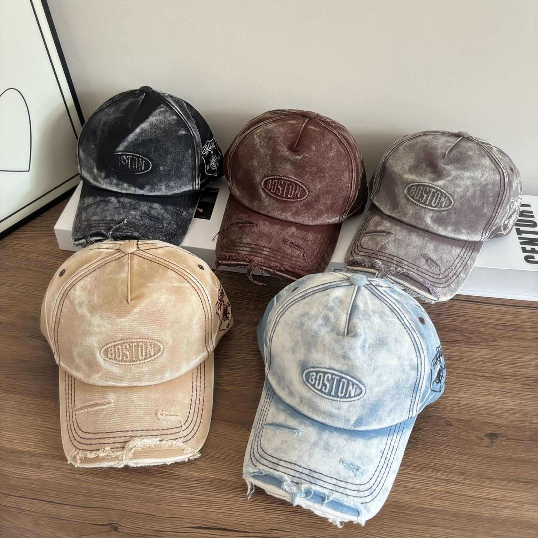 Men's Distressed Denim Effect Baseball Cap Stornfield