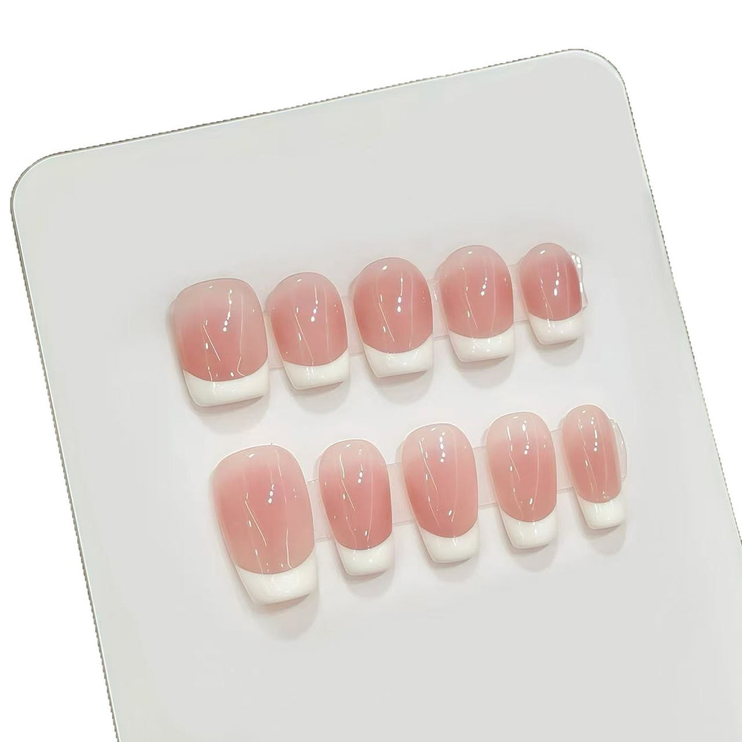 Elegant French Tip Press-On Nail Design Stornfield