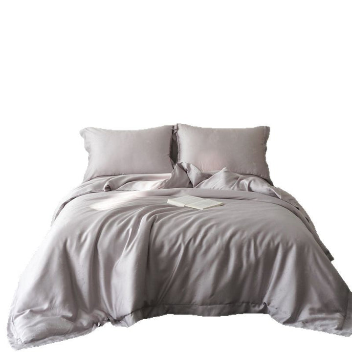 Hotel-Style Satin-Feel Duvet Cover and Pillowcase Set with Hidden Closure