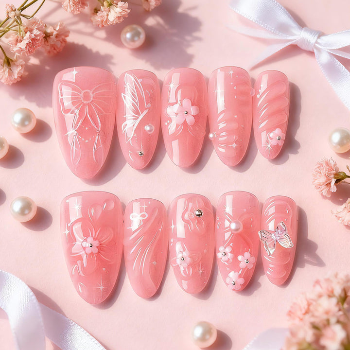 Floral Artistry Press-On Nails