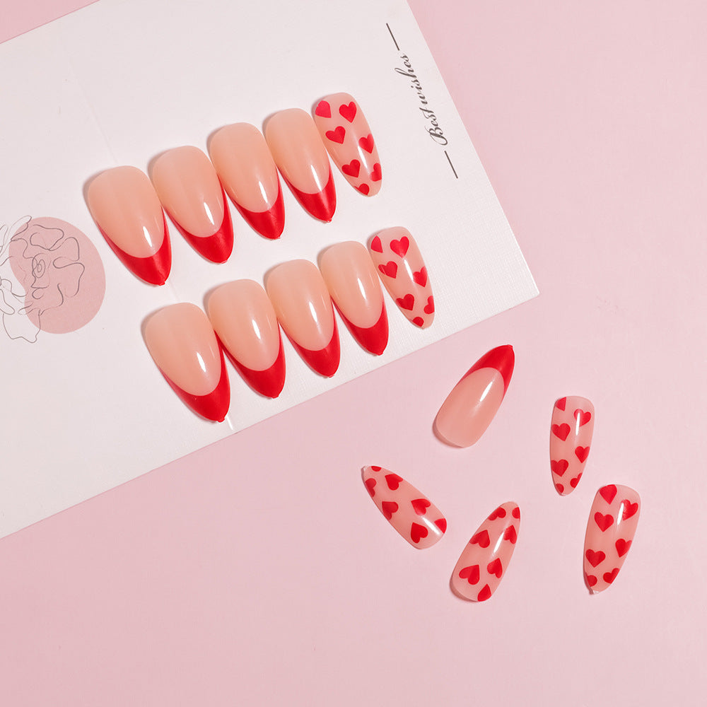Artistic Heart Designed Press-On Nail Set Stornfield