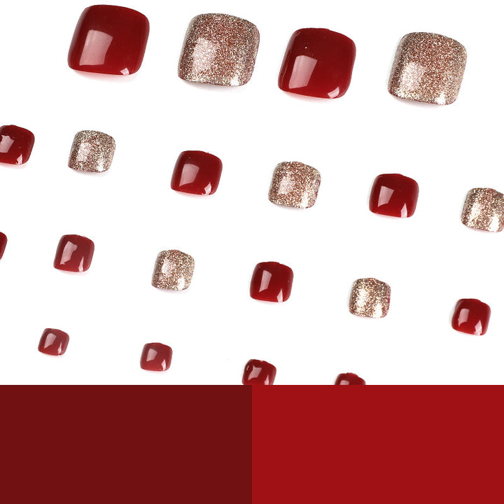 Elegant foot nail art with glitter and gradient Stornfield