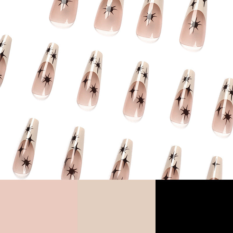 Artistic Nail Extensions with Elegant Star Design Stornfield