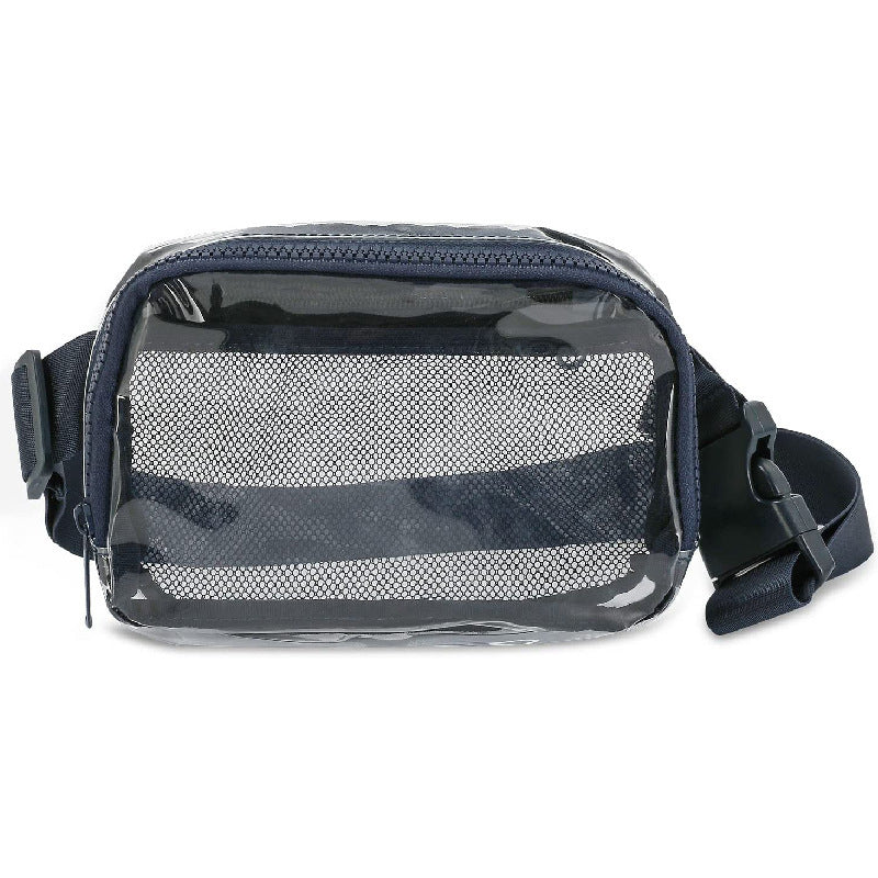 Transparent shoulder bag with mesh side pockets Stornfield