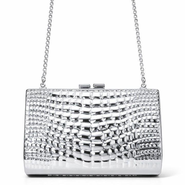 Sculpted Metallic Clutch