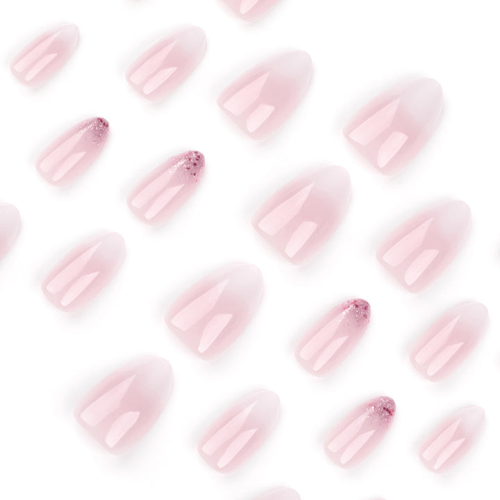 Artful Nail Extensions with Glitter Decoration and Ombre Effect Stornfield