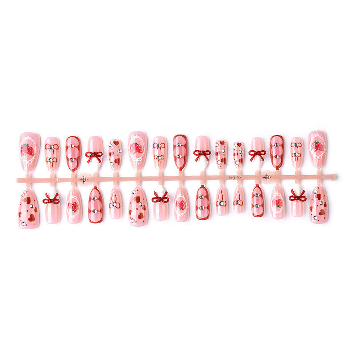 Decorative Strawberry-Themed Press-On Nail Tips Stornfield